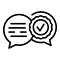 Regulated products chat icon, outline style