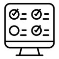 Regulated products computer icon, outline style