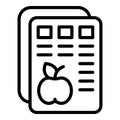 Regulated products fruits icon, outline style