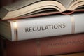 Regulations book. Law, rules and regulations concept Royalty Free Stock Photo