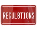 Regulations License Plate Word Auto Car Testing Safety