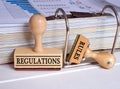 Regulations and Rules - two stamps in the office