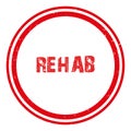 rehab stamp on white Royalty Free Stock Photo