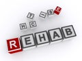 rehab word block on white Royalty Free Stock Photo