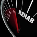 Rehab Word Speedometer Measure Cure Therapy Addiction