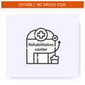 Rehabilitation center line icon. Editable