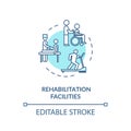 Rehabilitation facilities turquoise concept icon