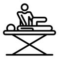 Rehabilitation massage icon, outline style