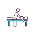 Rehabilitation massage therapy RGB color icon