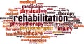 Rehabilitation mining word cloud Royalty Free Stock Photo
