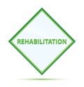 Rehabilitation modern abstract green diamond button