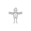 Rehabilitation, physiotherapy, dumbbell icon. Element of physiotherapy icon. Thin line icon for website design and development,