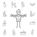 Rehabilitation, physiotherapy, dumbbell icon. Physiotherapy icons universal set for web and mobile