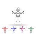 Rehabilitation, physiotherapy, dumbbell multi color icon. Simple thin line, outline  of physiotherapy icons for ui and ux, Royalty Free Stock Photo