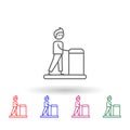 Rehabilitation, physiotherapy, man multi color icon. Simple thin line, outline  of physiotherapy icons for ui and ux, Royalty Free Stock Photo