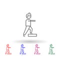 Rehabilitation, physiotherapy, man multi color icon. Simple thin line, outline  of physiotherapy icons for ui and ux, Royalty Free Stock Photo