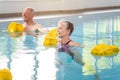 Rehabilitation training in a water gymnastics class