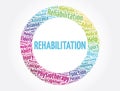 Rehabilitation word cloud collage, concept background Royalty Free Stock Photo