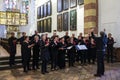 Rehearsal of the choir in the Thomaskirche St. Thomas Church in Leipzig, Germany. May 2014 Royalty Free Stock Photo