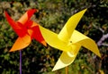 Yellow and red pinwheels,or rehilete, in mexico city I