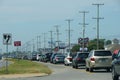 Rehoboth Beach, Delaware, U.S - September 3, 2023 - The view of busy traffic in the summer on Route 1