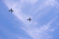 A pair of US Navy E-2 Hawkeye all-weather, carrier-capable tactical airborne early Royalty Free Stock Photo