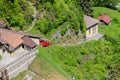 Reichenbachfall funicular (Reichenbachfall-Bahn) from Willigen, near Meiringen, to famous Reichenbach Falls, Switzerland Royalty Free Stock Photo