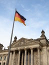 Reichstag in Berlin wih German flag Royalty Free Stock Photo
