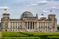 Reichstag building (Bundestag - parliament of Germany) in Berlin with inscription \