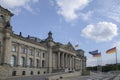 Reichstag building, german goverment with flags in Berlin the Royalty Free Stock Photo