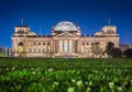 Reichstag building at night, Berlin, Germany Royalty Free Stock Photo