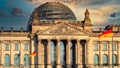 Reichstag building, seat of the German Parliament Deutscher Bundestag in Berlin Royalty Free Stock Photo