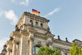 Reichstag building tower, seat of the German Parliament. Berlin, Germany Royalty Free Stock Photo