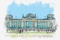 Reichstag building view illustration