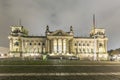 Reichstag or bundestag building in Berlin, Germany, at night Royalty Free Stock Photo