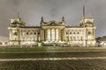 Reichstag or bundestag building in Berlin, Germany, at night Royalty Free Stock Photo