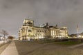 Reichstag or bundestag building in Berlin, Germany, at night Royalty Free Stock Photo
