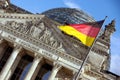Reichstag with German Flag, Berlin, Germany (Bundestag) Royalty Free Stock Photo