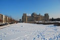 Reichstag: the German parliament, Berlin in winter Royalty Free Stock Photo