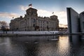 Reichstag: the German parliament in Winter, Berlin, Germany Royalty Free Stock Photo