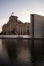 Reichstag: the German parliament in Winter, Berlin, Germany Royalty Free Stock Photo