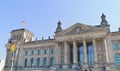 Reichstag, main entrance, facade. The building that houses the Bundestag. Historical heritage of Germany Royalty Free Stock Photo