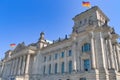 Reichstag, main entrance, facade. The building that houses the Bundestag. Historical heritage of Germany Royalty Free Stock Photo