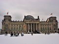 Reichstag Palace in Berlin. Winter, snow and Germany Royalty Free Stock Photo