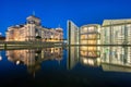 The Reichstag and the Paul-Loebe-Haus at night Royalty Free Stock Photo
