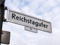 Reichstagufer Street Sign in Berlin Royalty Free Stock Photo
