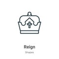 Reign outline vector icon. Thin line black reign icon, flat vector simple element illustration from editable shapes concept