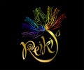 Reiki energy. Logotype. Healing energy. Flower of the rainbow from the palms of man. Alternative medicine. Spiritual