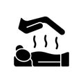 Reiki massage black glyph icon