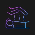 Reiki massage gradient vector icon for dark theme